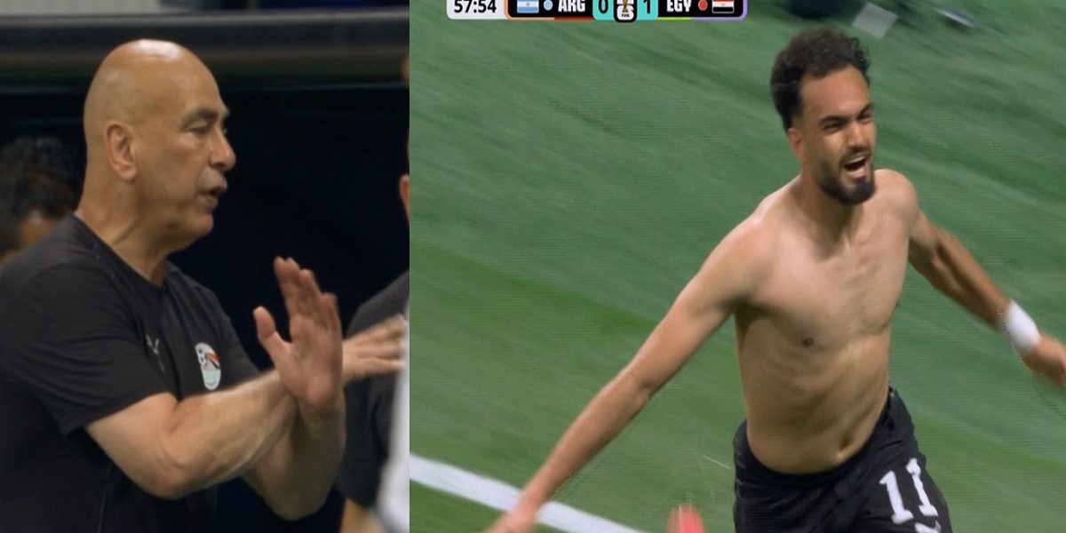 هدف مصر الملغي العالمي امام الارجنتين ورد فعل حسام حسن بكأس العالم