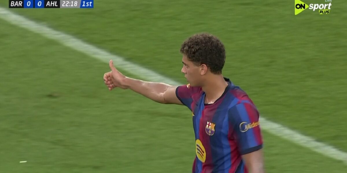 ملخص لمسات حمزة عبد الكريم في مباراة برشلونة والاهلي بكأس خوان جامبر