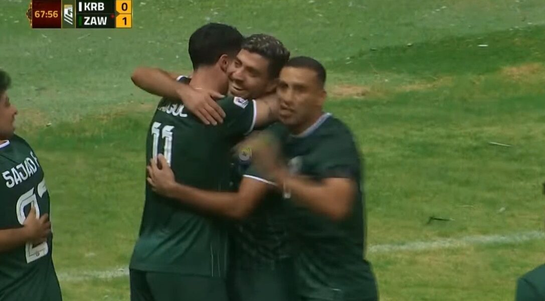 اسيست محمد شريف في مباراة الزوراء وكربلاء بالدوري العراقي